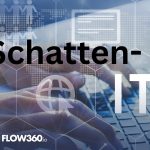 Hände auf einer Tastatur darüber der Titel "Schatten IT" Viele Hände treffen sich im Mittelpunkt des Bildes als Synonym für Menschlichkeit