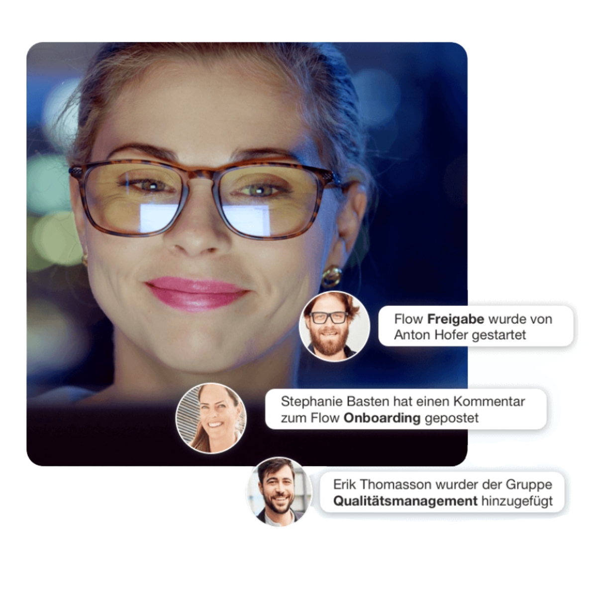Zufriedene Frau über Workflow (2)